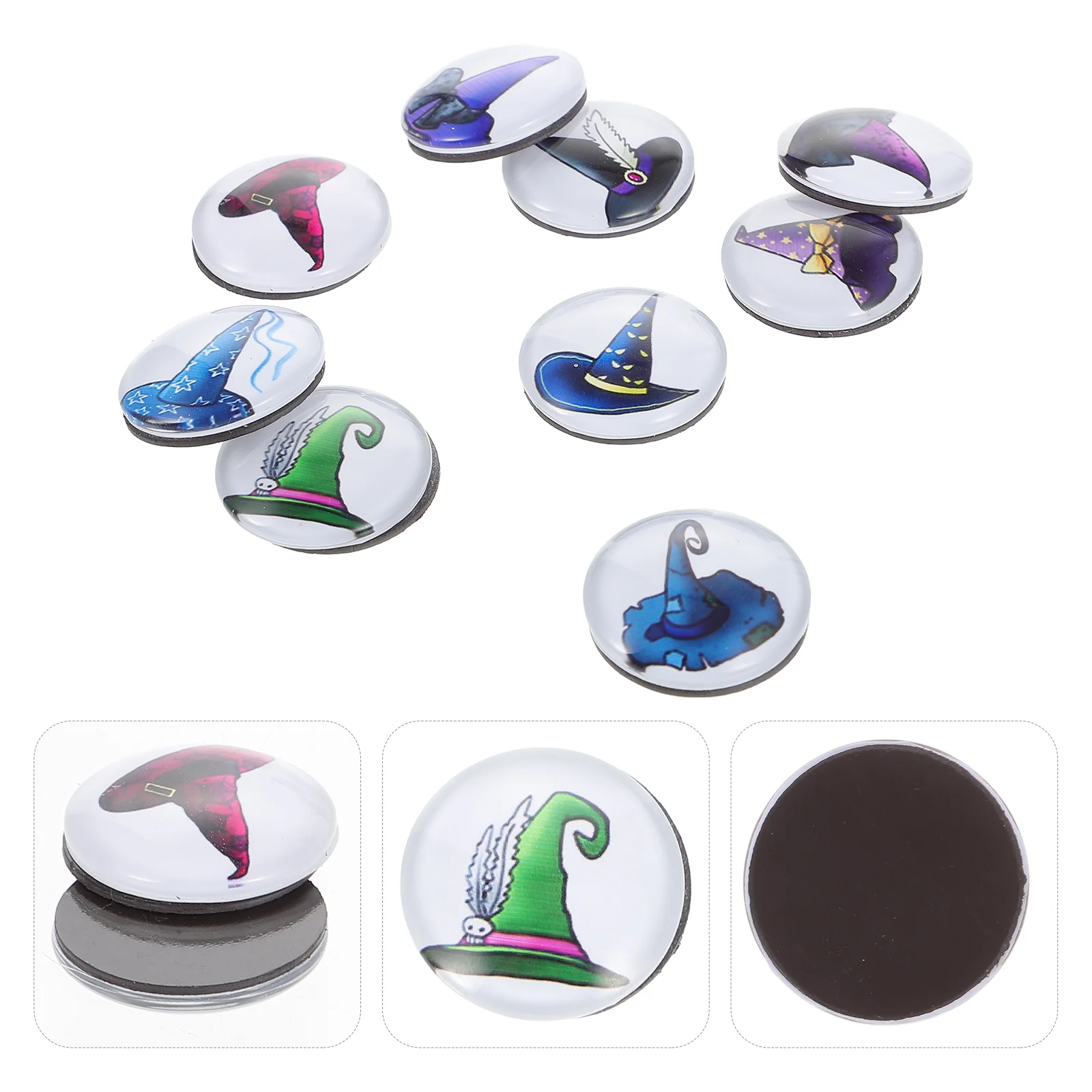 

9pcs Witch Hat Magnets Witch Hat Refrigerator Magnets Fridge Decorations