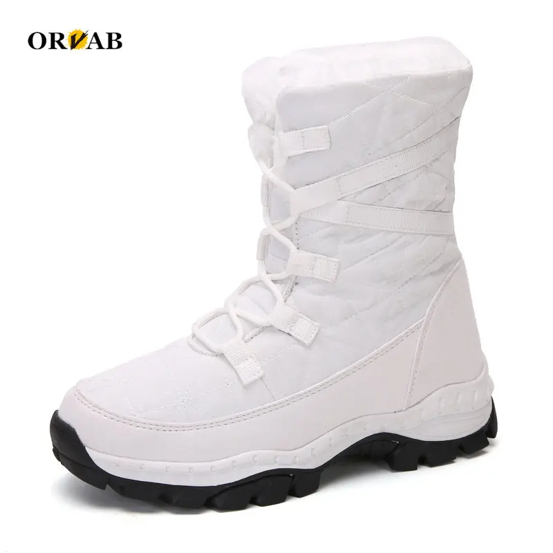 

White Shoes Woman Platform Boots Winter Boots Women Cotton Shoes Warm Fur Snow Boots Zapatillas Mujer Chaussure Femme Shoes High