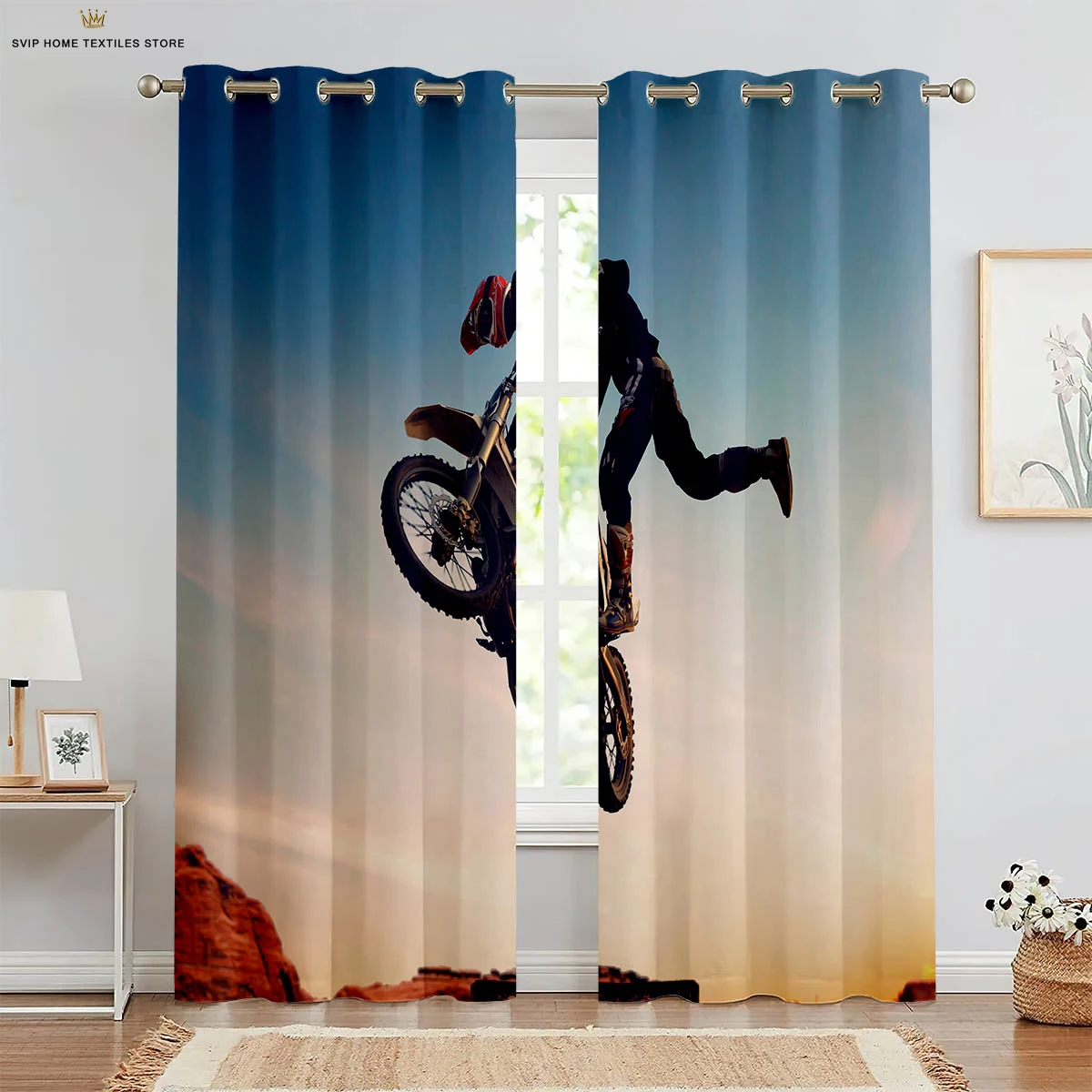 2 шт. крутые гоночные мотоциклетные шторы с 3D принтом декоративные для спальни