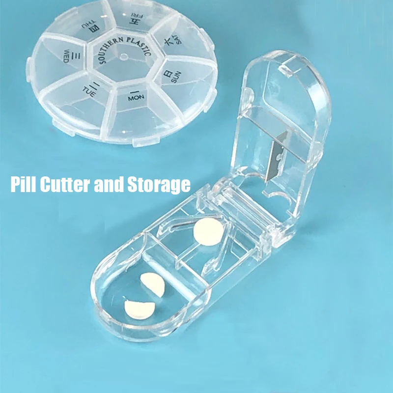 

Pill Cutter And Storage Medicine Split Medicine Box Portable Medicine Box Health Care Pills Case