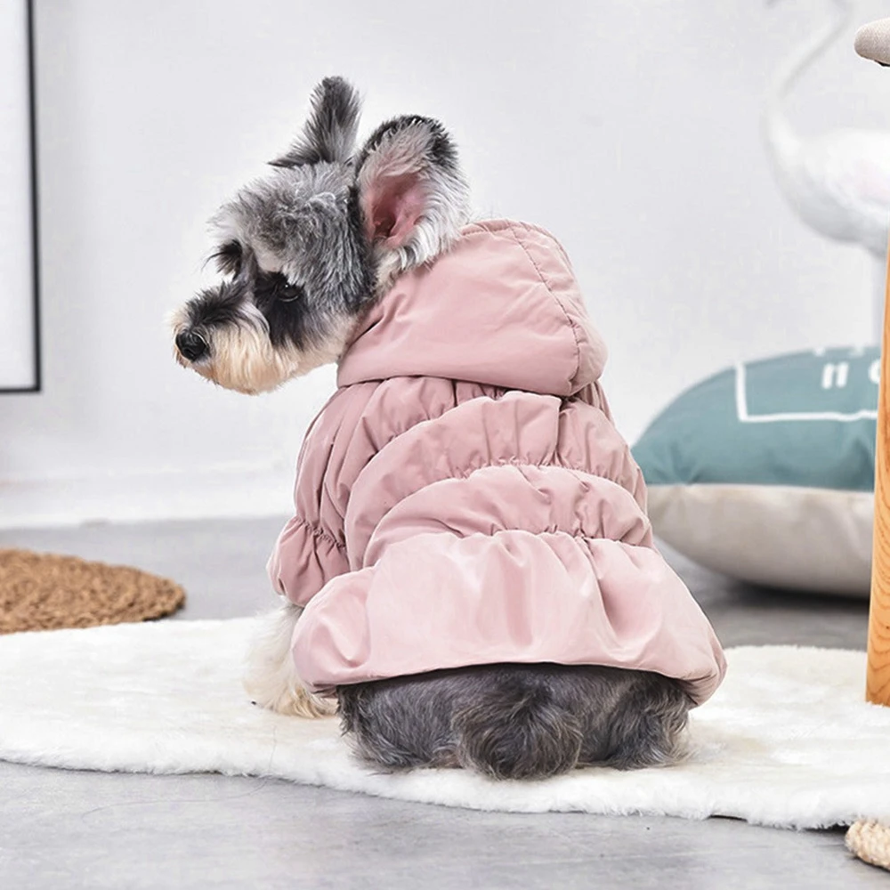 

Pink Winter Pet Clothes Warm Dress Hoodie Floral Bubble Skirt Autumn Dog Wedding Dresses Yorkshires Clothes for Chihuahau