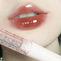 cherry pink mirror water lip gloss transparent glass lip oil waterproof moisturize liquid lipstick nude brown clear tint makeup