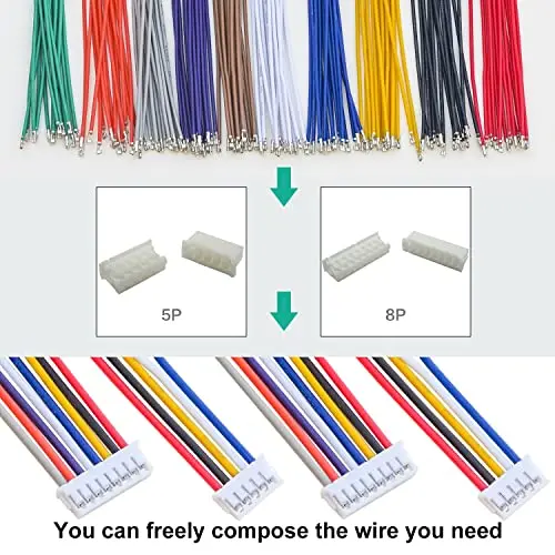 Комплект разъемов JST Высота 1 5 мм Женский Разъем с предварительно обжимными