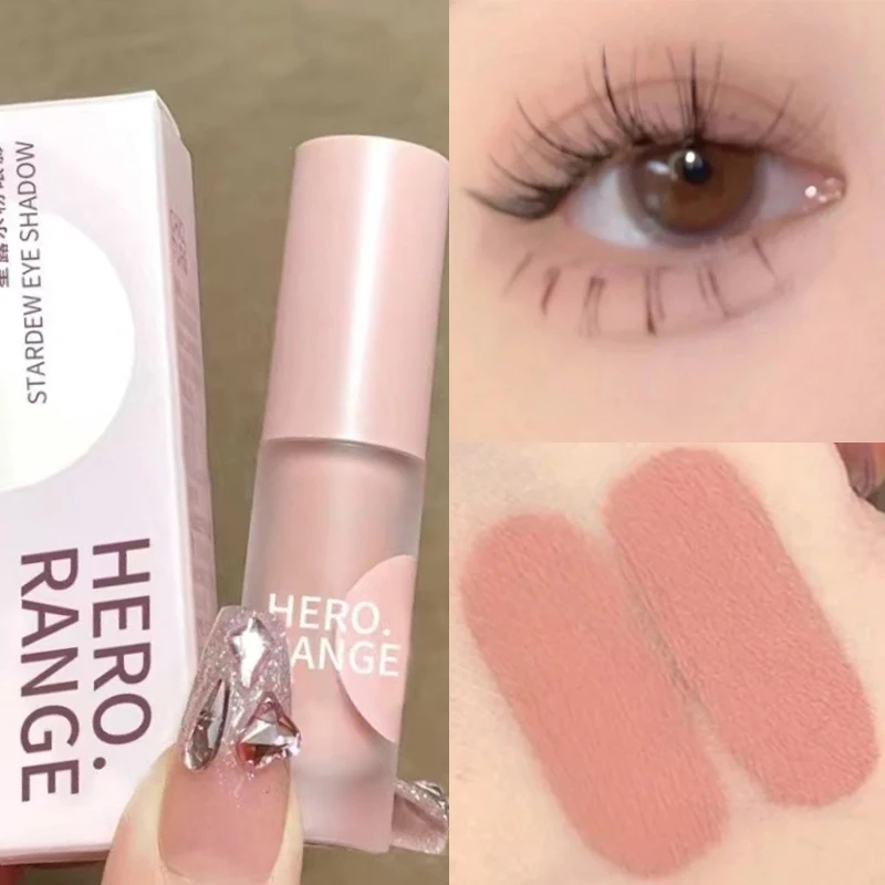 

Matte Velvet Liquid Eyeshadow Waterproof Long Lasting Natural Pink Brown Lying Silkworm Eye Shadow Makeup Cosmetics Beauty Tools