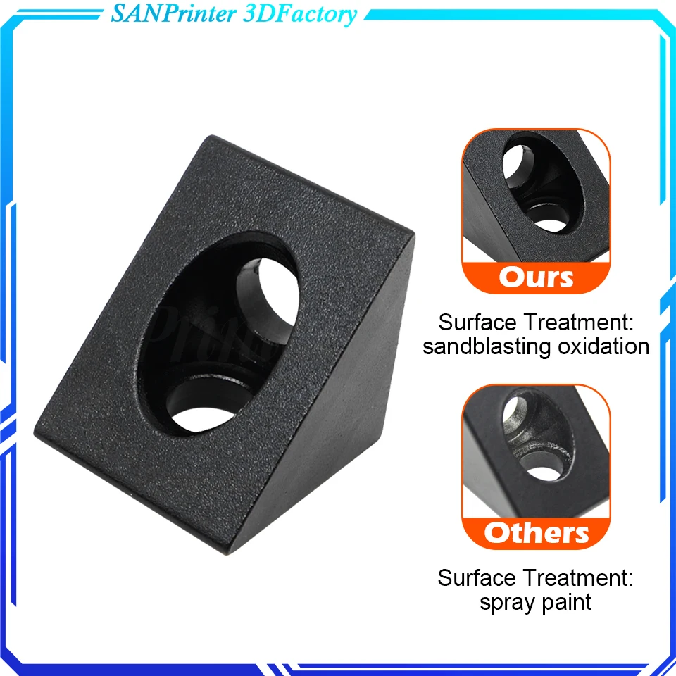 V slot Black Angle Corner Connector 90 Degree Angle Bracket For vopenbuildslot Opensource CNC Mill 3D Printer DIY Parts