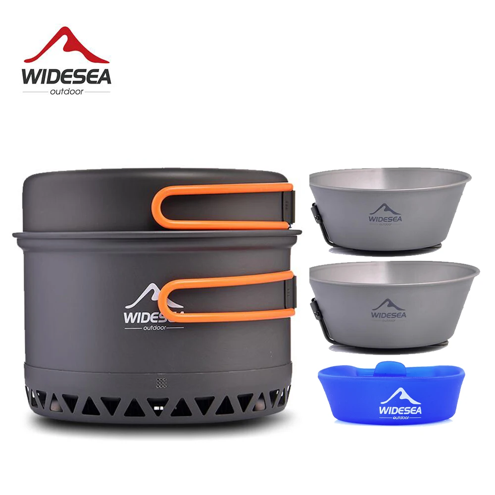 

Widesea Camping Tableware Set Aluminiu Pot Titanium Bowl Cookware Tourism Cauldron Outdoor Picnic Kitchen Hiking Trekking