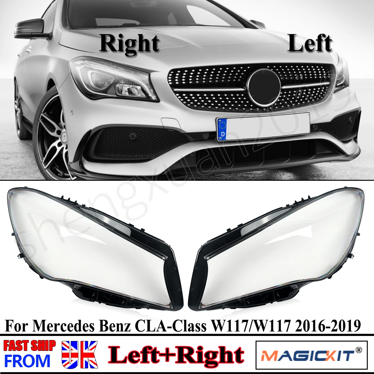 

For 2014-2019 Mercedes Benz W117 CLA 180 200 220 250 260 Headlights Cover Plexiglass Lampshade Lamp Shade Headlamp Shell Lens