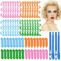 1012pcs heatless hair curlers magic wave formers spiral hair rollers wavy curlers women hairstyle roller hair styling tools