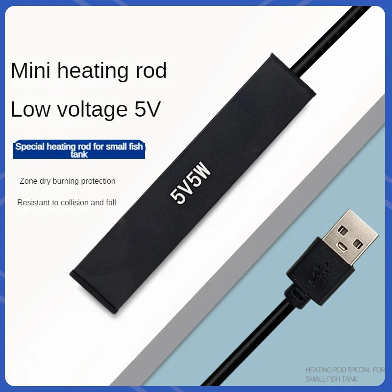 

5W/10W Mini Aquarium Heater USB Charging For Small Fish Tank Heater Energy Saving Over Temperature Protection Accessories