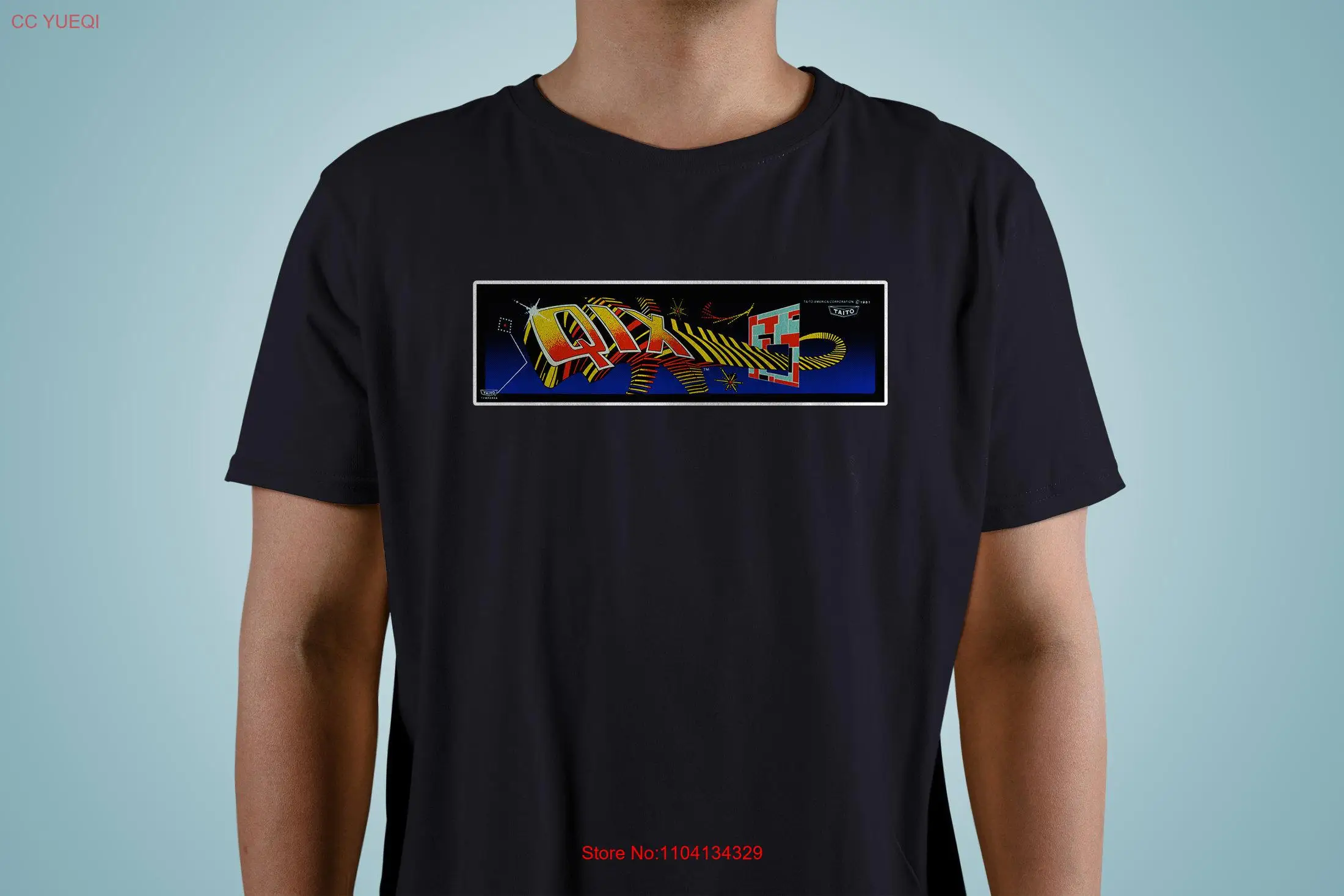 Фото Qix T Shirt Marquee Taito Arcade 1981 PCB Bezel Control Panel long or short sleeves №1