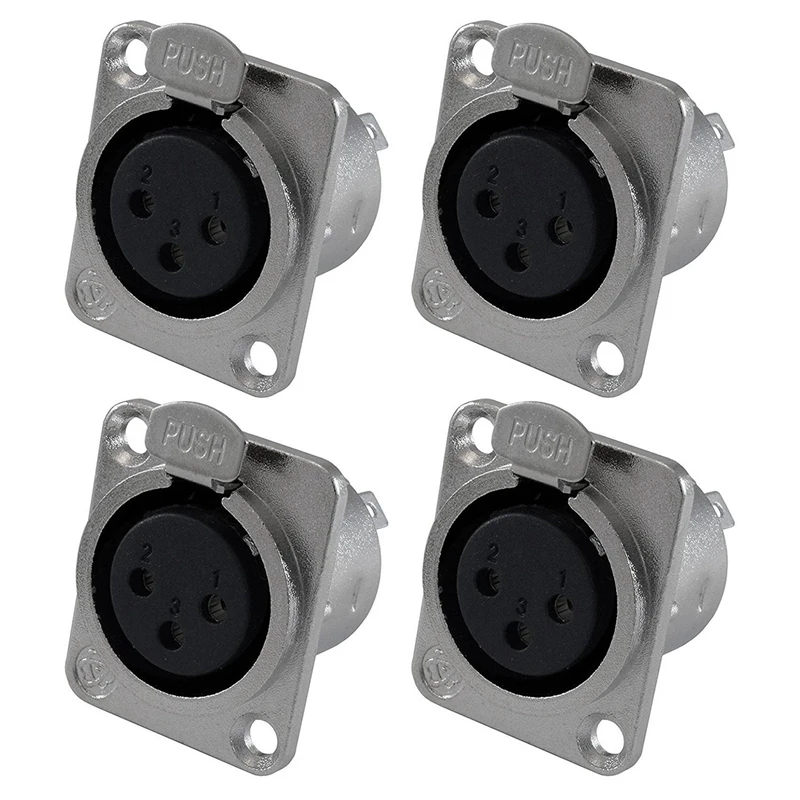 

XLR Female Jack 3 Pin - Panel Mount Jacks D Series Size XLR-F - 40 PACK