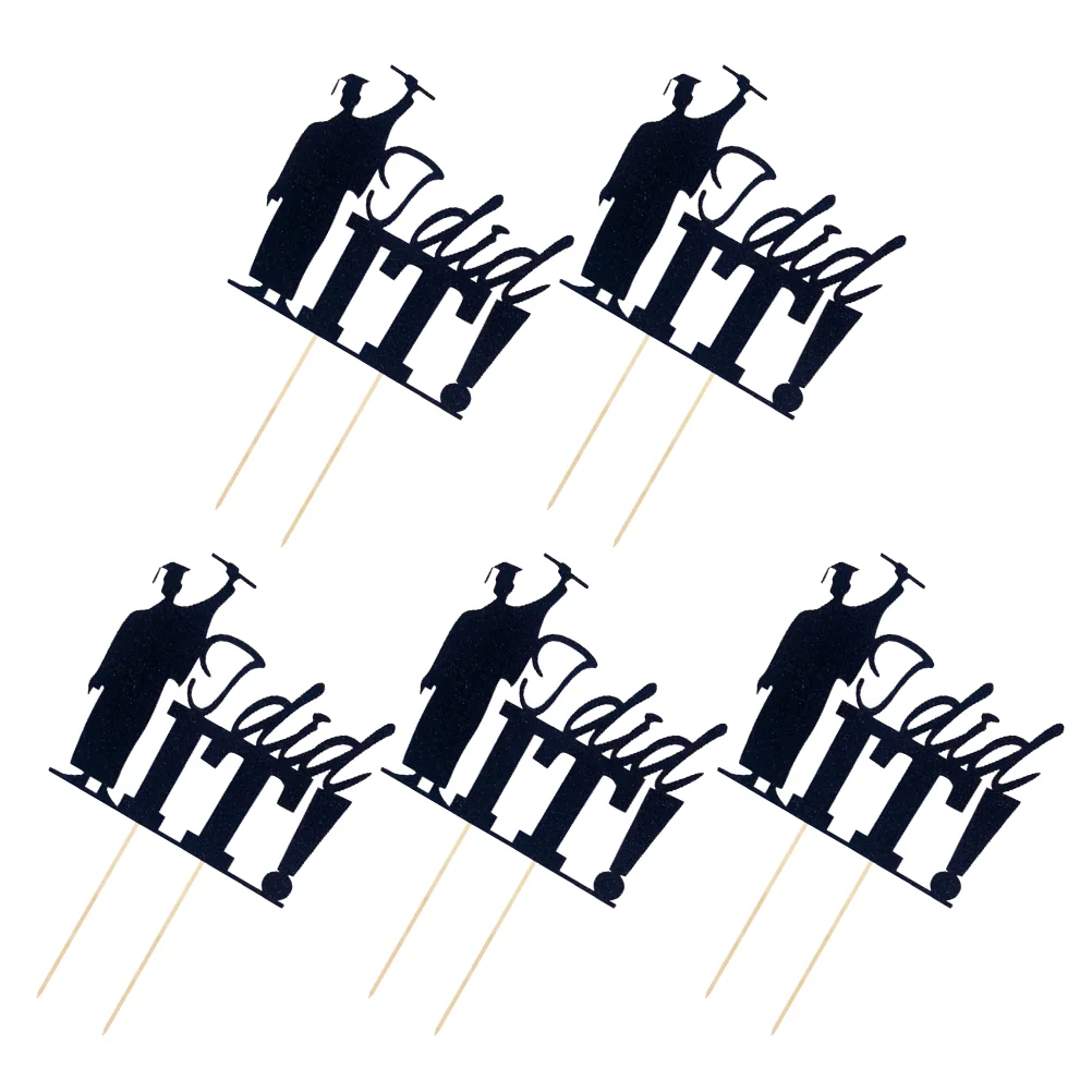 

5 Pcs Toppers Party Cake Topper Graduation Cake Topper Cake Inserting Adorn I Did It Cake Topper For Party Graduation