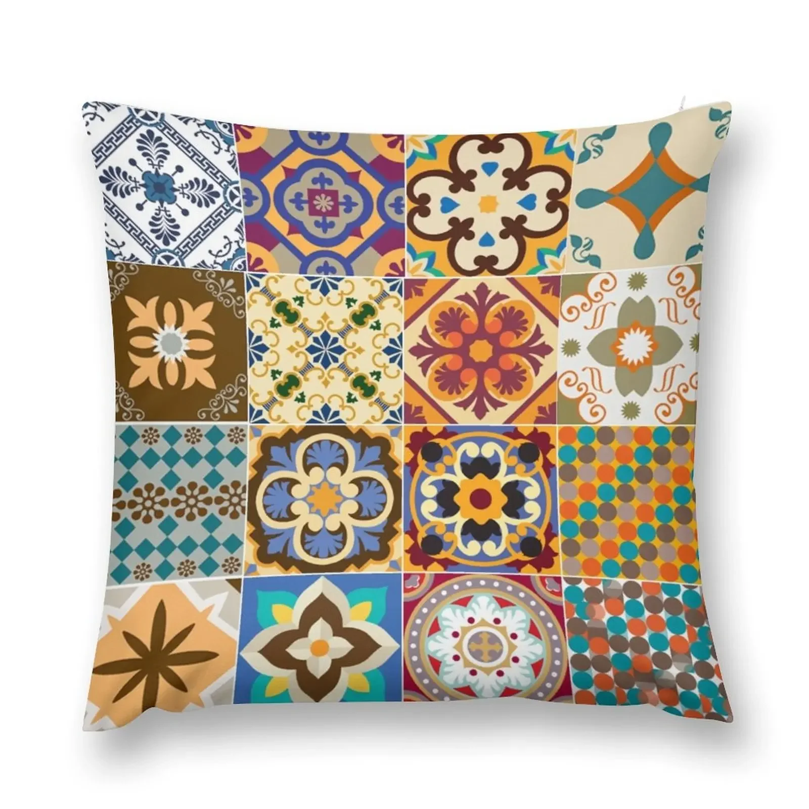 Традиционная португальская плитка &quotazulejo portuguese&quot Декоративная подушка Подушки