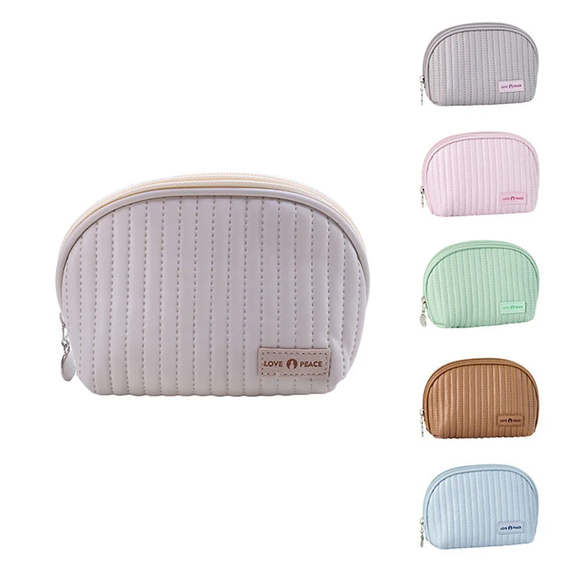 

Portable Girl Leather Makeup Bag Women Cosmetic Bag Outdoor Waterproof Toiletries Organizer Female Beauty Bags Makeup Organizer