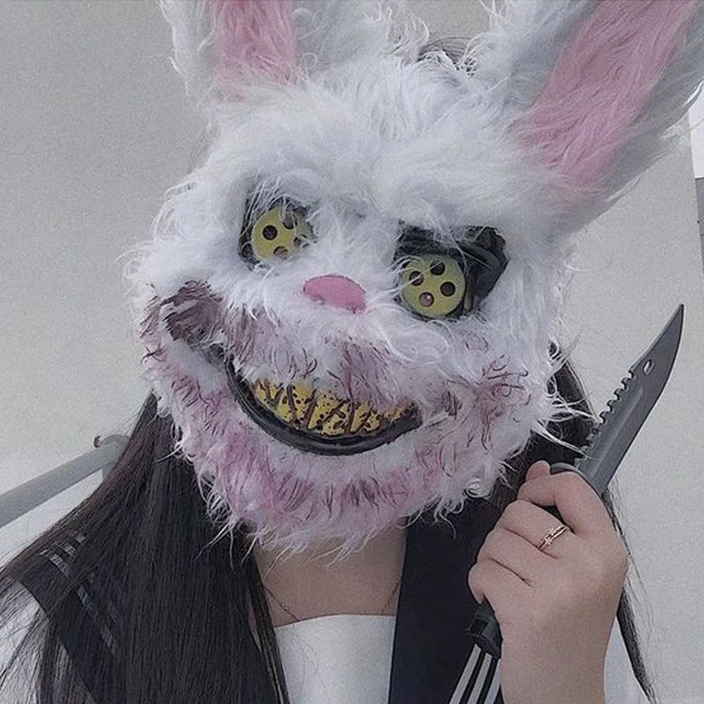 

Кролик, маска для косплея, оболочка головы, Хэллоуин, карнавальный костюм, головной убор, реквизит ручной работы, дневной ужас