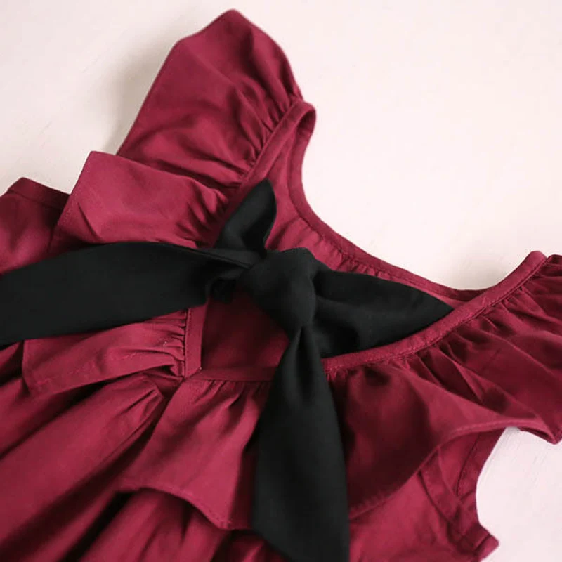 Детское летнее платье без рукавов с принтом и бантом | Детская одежда обувь