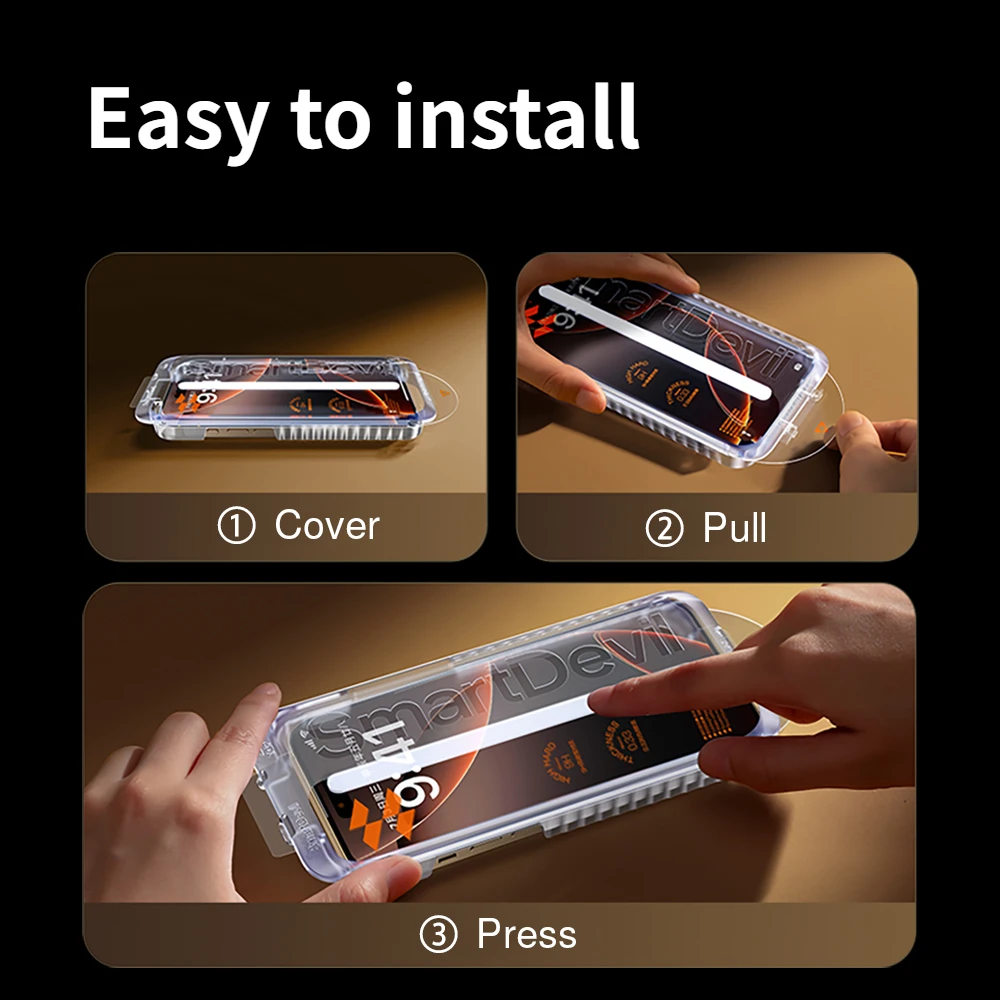 Защитная пленка для экрана салона SmartDevil без пыли iPhone 16 Pro Max 15 HD из закаленного