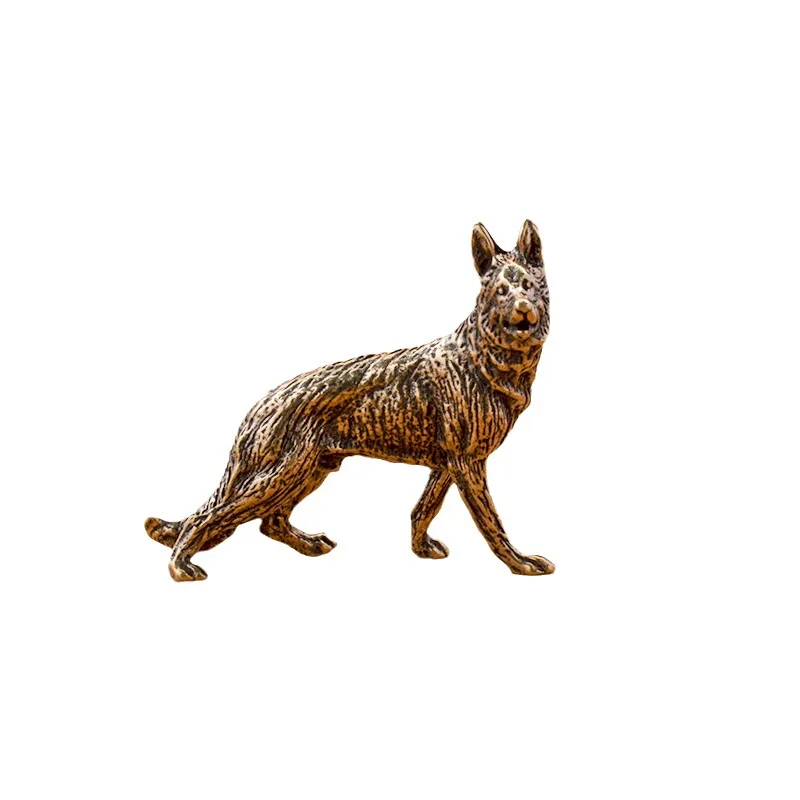 

Миниатюрная статуэтка немецкой овчарки из латуни