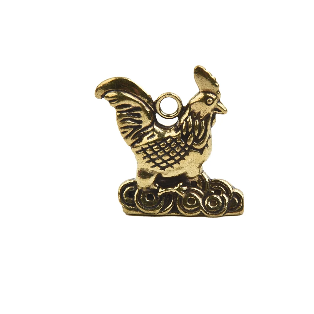 

Brass Rooster Figurine Chinese Lucky Feng Shui Ornament Decorative Animal Statue For Office Home Living Room Desktop Decoration