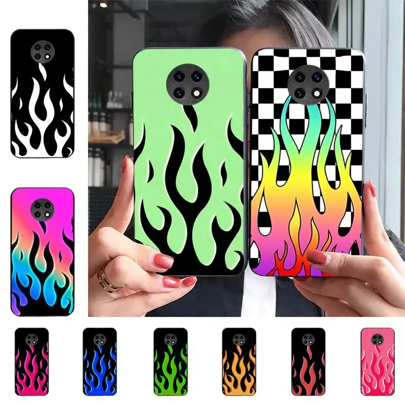 

Fashion Red Flames Fitted Phone Case For Redmi 5 6 7 8 9 10 plus pro 6 7 8 9 A GO K20 K30 K40 pro plus F3 Fundas