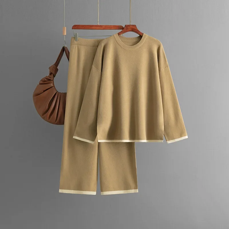 Женский Комплект Брюк Trikotajnyj Спортивная Одежда Из Двух Предметов Топ С Длинными