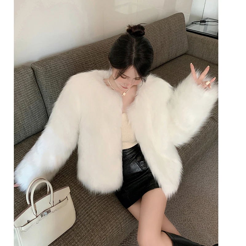 Winter New Women's Fur Coat Loose High Street Women Long Sleeve Fox Fur Jacket Casual Versatile Thickened Warm Outerwear 2022