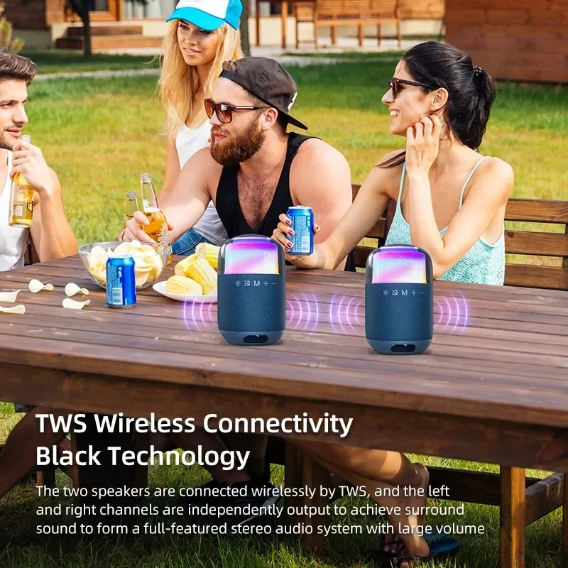 Фото Беспроводной Caixa De Som Bluetooth-динамик Стерео Открытый Путешествия Мини-динамик для вечеринок Водонепроницаемая музыкальная коробка для вечеринок Сильный бас Бумбокс №4