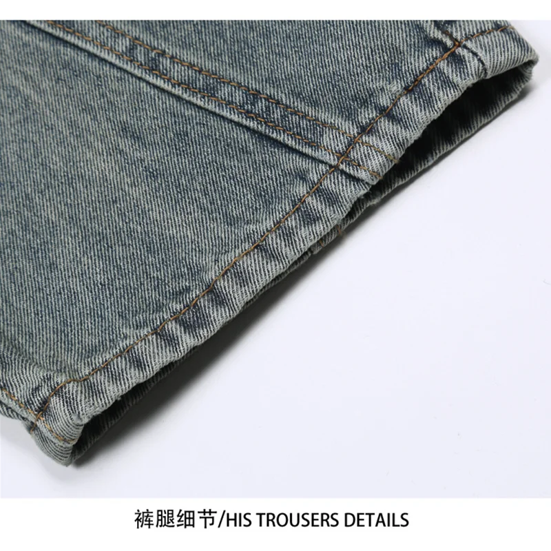 Streetwear Men 2022 Autumn and Winter Loose Straight Cylinder Jeans Vintage Haren Pants Fashion Comfortable Blue Trousers Female