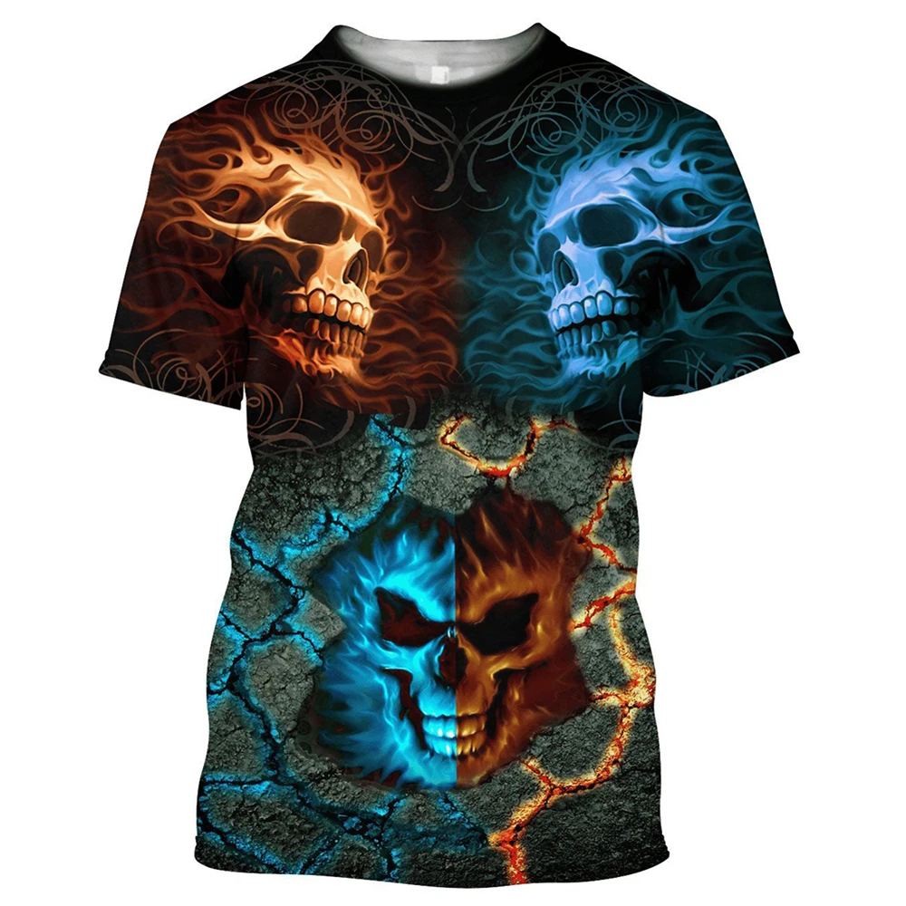 

New 3D Print Skeleton Men's Streetwear High Quality O-Neck T-shirt Summer Fashion Tops Men Clothing Oversized Shirts For Men