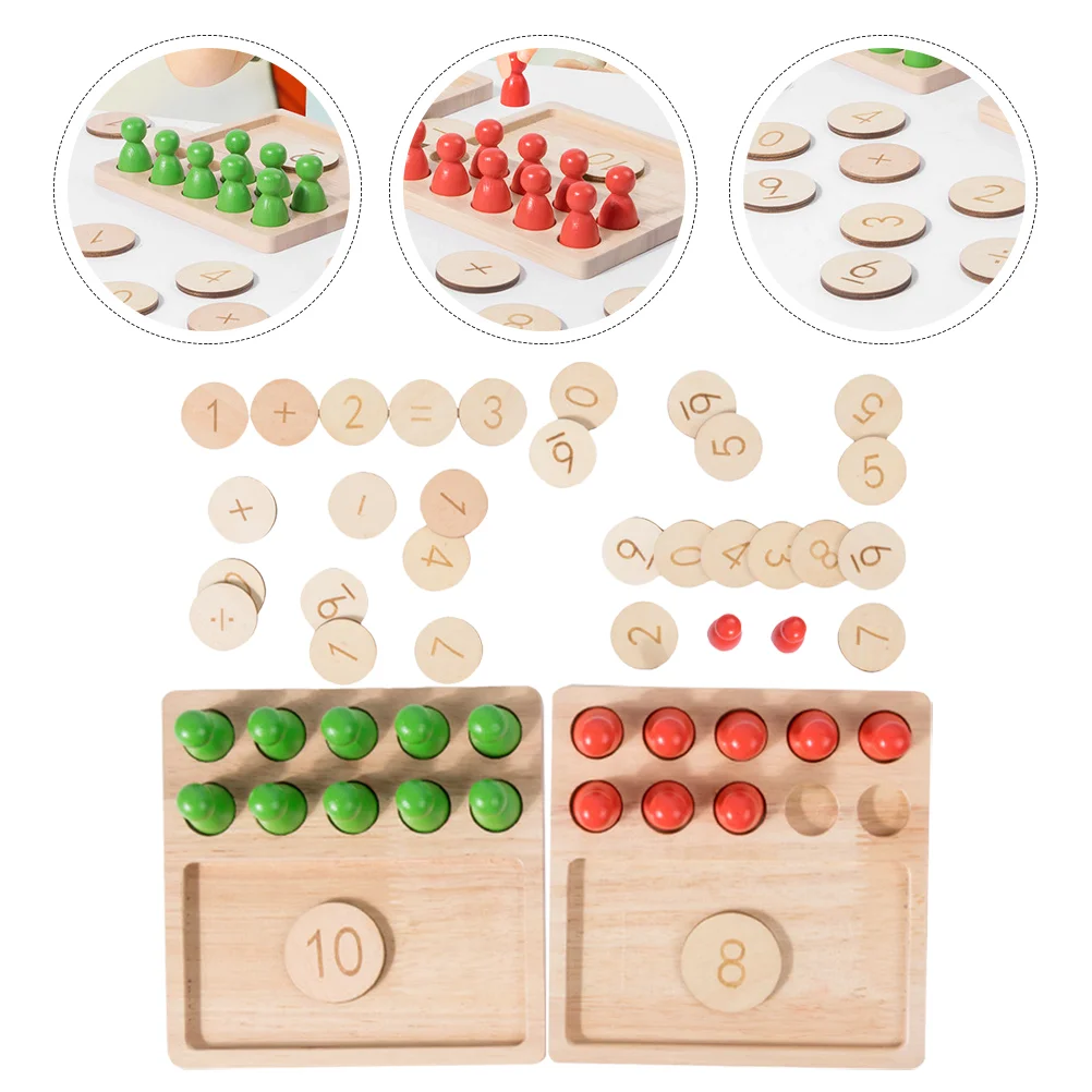 

Subtraction Math Toy Children Wooden Kindergarten Counters Counting Addition Colorful Kids Manipulative Kit Elementary Teachers