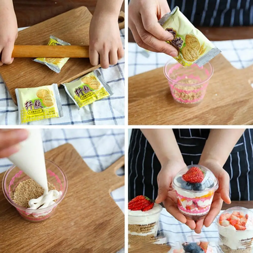 

Cake Cup Practical Practical Food Grade Large Capacity Dessert Bowl with Lid for Kitchen Dessert Container Mousse Container