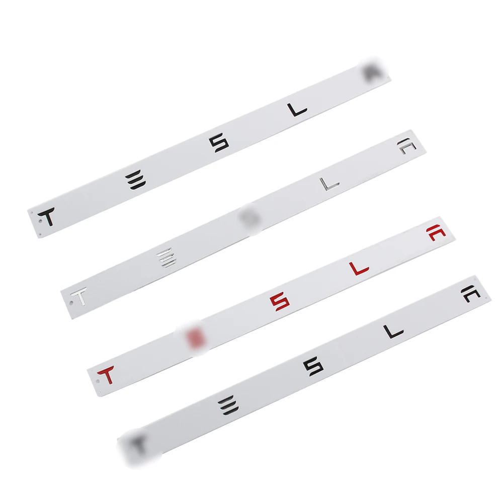 

3D Raised Tesla Letters Sticker Tailgate Emblems 3M Adhesive Backing Compatible with Tesla Model 3/Y/S/X Series