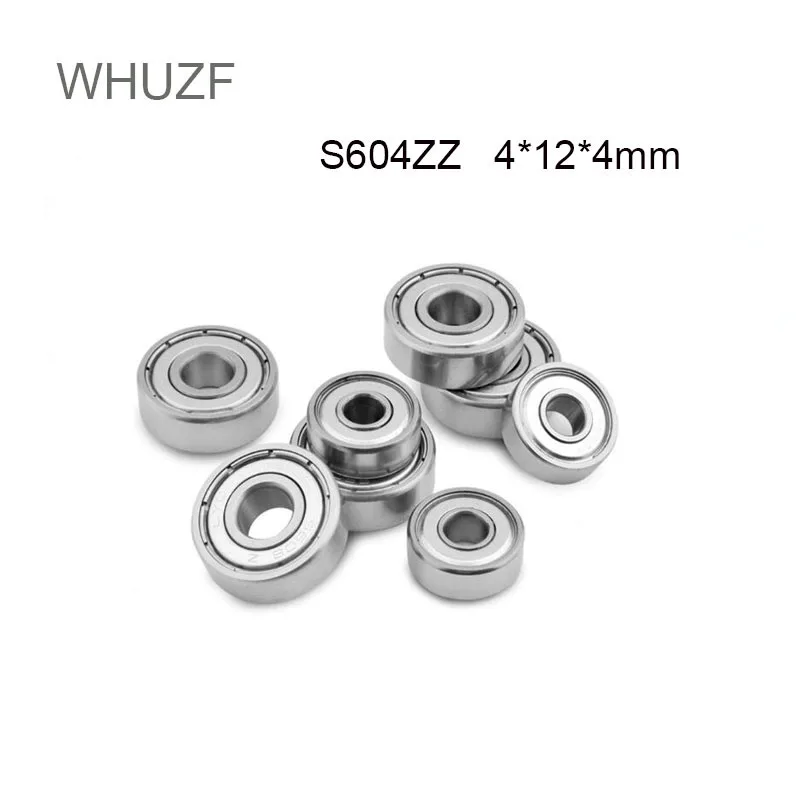 

WHUZF Free Shipping 4PCS Stainless Steel S604ZZ Bearing ABEC-5 4x12x4 MM Miniature S604ZZ Ball Bearings S604 ZZ EMQ Quality