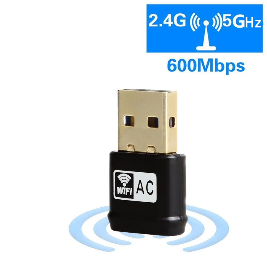 

600Mbps MINI USB Wifi Adapter With 2.4+5.8Ghz Dual Band 802.11AC 150M+433M Wi-Fi Antenna Network Card for Desktop/Laptop