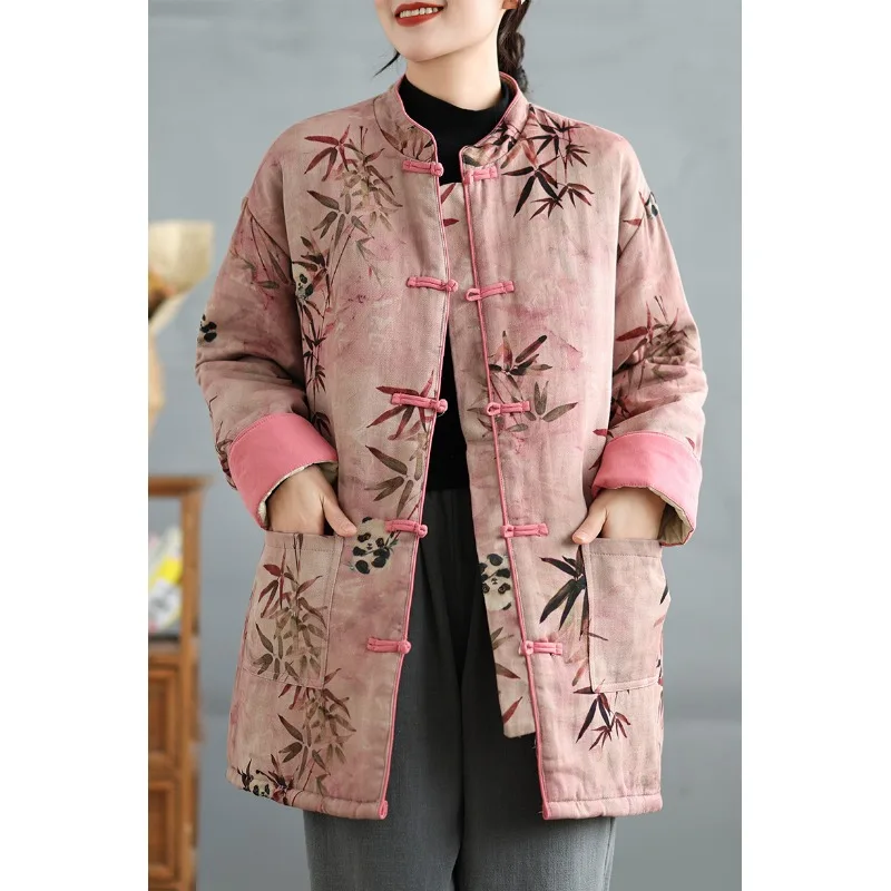 Женская одежда средней длины на хлопковой подкладке осень-зима 2023 новинка в