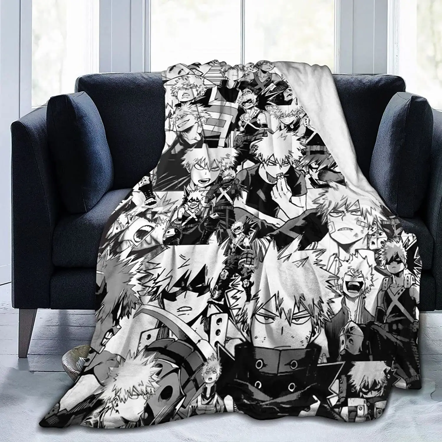 

Bakugou Collage Soft Flannel Blanket Lightweight Fleece Blanket Air Conditioner is Suitable for Bedroom Living Room Sofa