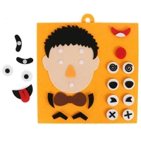 kid learning toys childrens puzzle non woven handmade material facial features change expression stickers play teaching aids