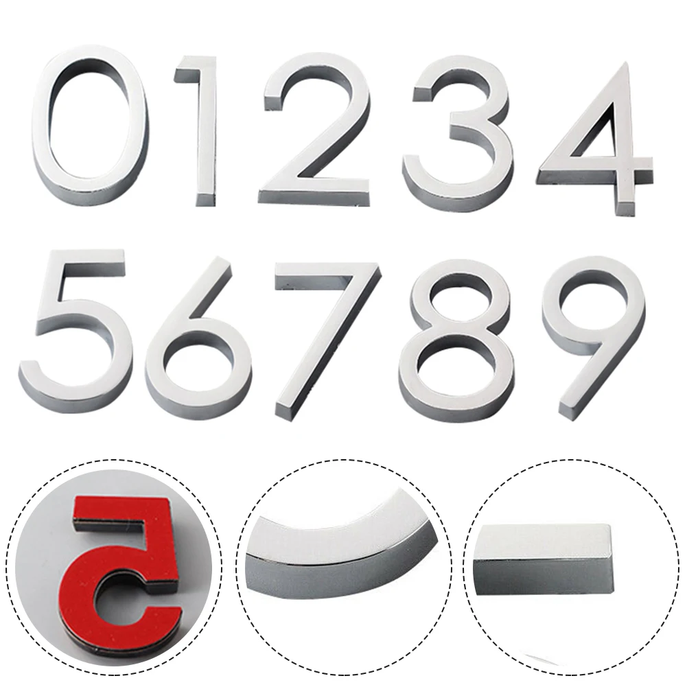 

Number 3D House Number Sticker Self Adhesive Door Plate Sign Outdoor Mailbox Apartment Hotel Room Address Number Home Decor