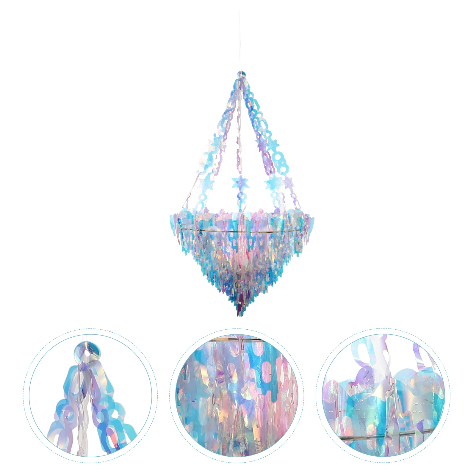 

Wonderland Party Pendant Decorations Home Chandelier Ceiling Neon Color Film Wedding