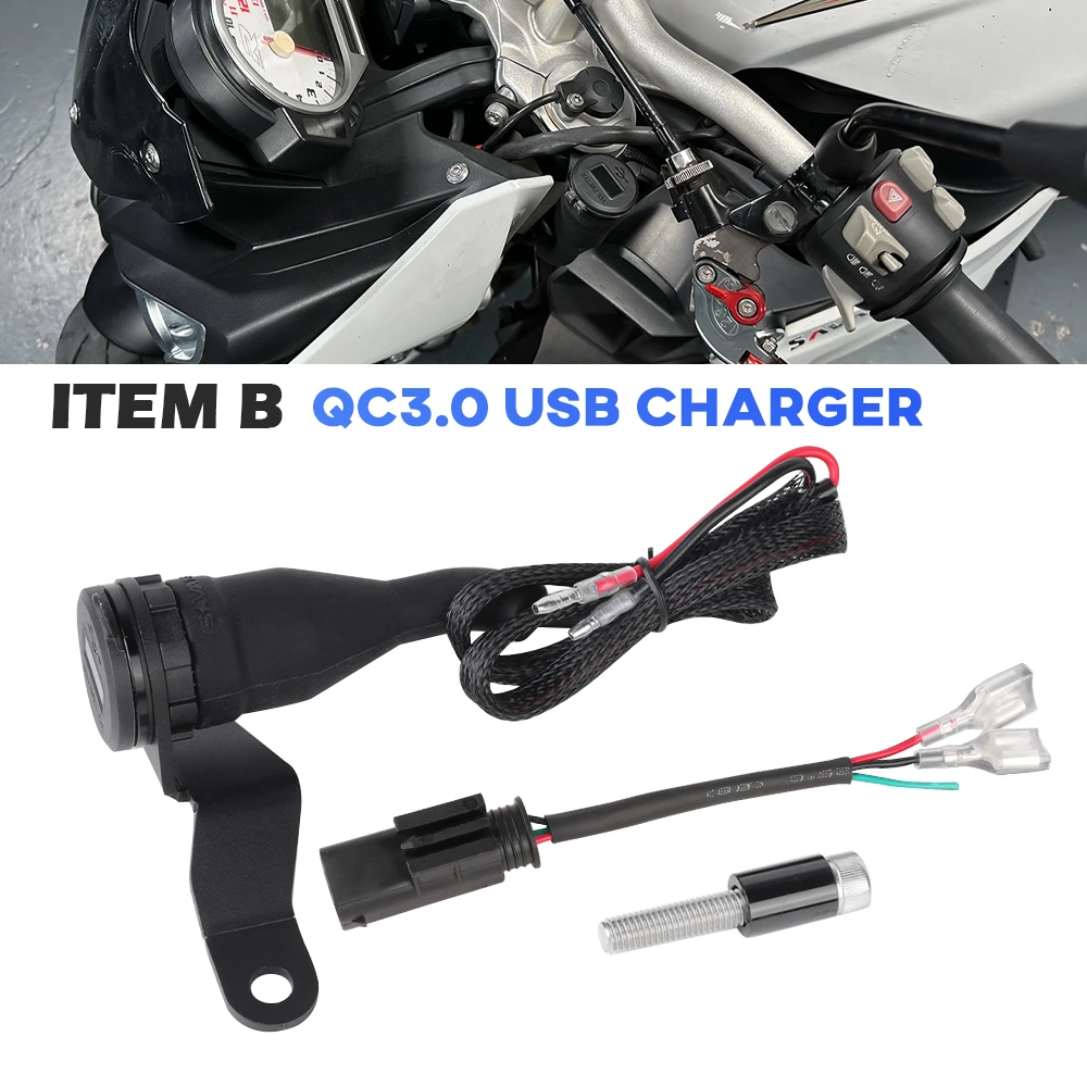 

Для BMW S1000R 2014-2019 мотоцикла QC3.0 USB зарядное устройство 12 В разъем питания двойной USB-разъем жгут проводов S 1000R