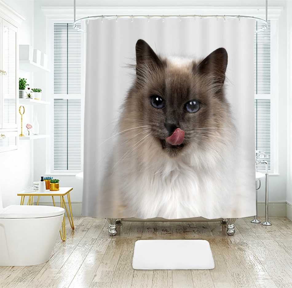 

Бамбуковая корзина для котят, 3d занавеска для душа для кошек и собак, красивая занавеска для ванной, утолщенная Водонепроницаемая утолщенная занавеска для ванны
