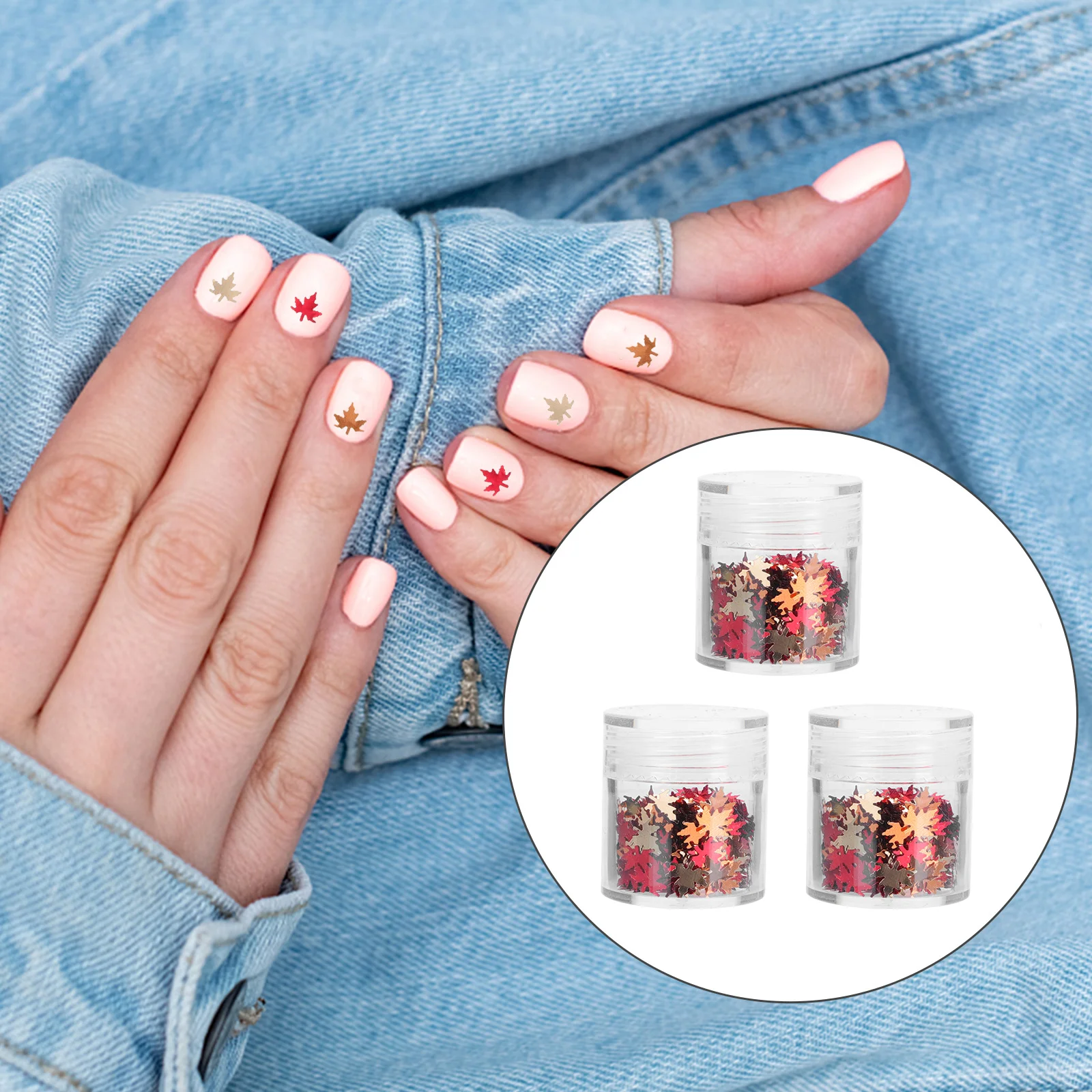 

Nail Sequinsleaf Maple Glitter Autumn Holographic 3D Sparkly Thanksgiving Nails Flakes Paillette Decals Sticker Fall Leaves