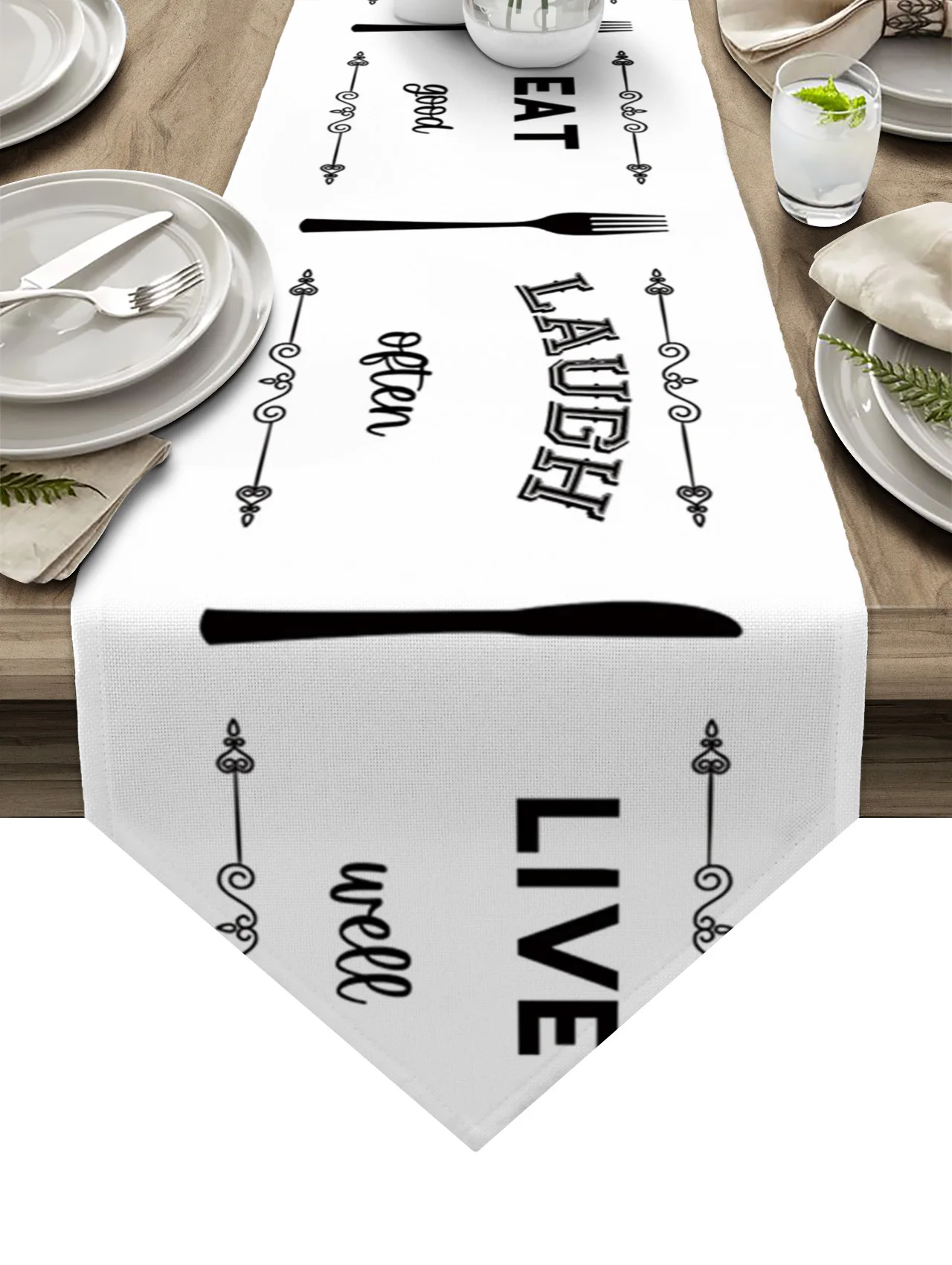 

Кухонные столовые приборы, белая настольная дорожка для свадьбы, банкета, домашнего праздника, вечеринки, украшение для стола, Настольная д...