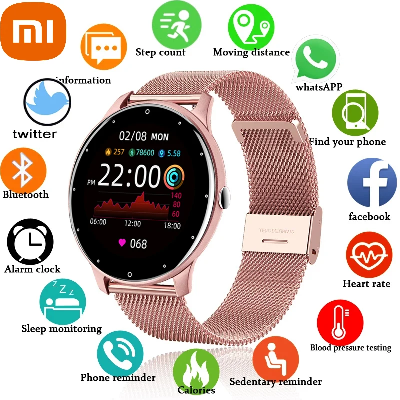 

xiaomi Fashion Smart Watch Ladies Heart Rate Blood Pressure Multifunctional Sport Watch Men Woman Waterproof Smartwatch Women