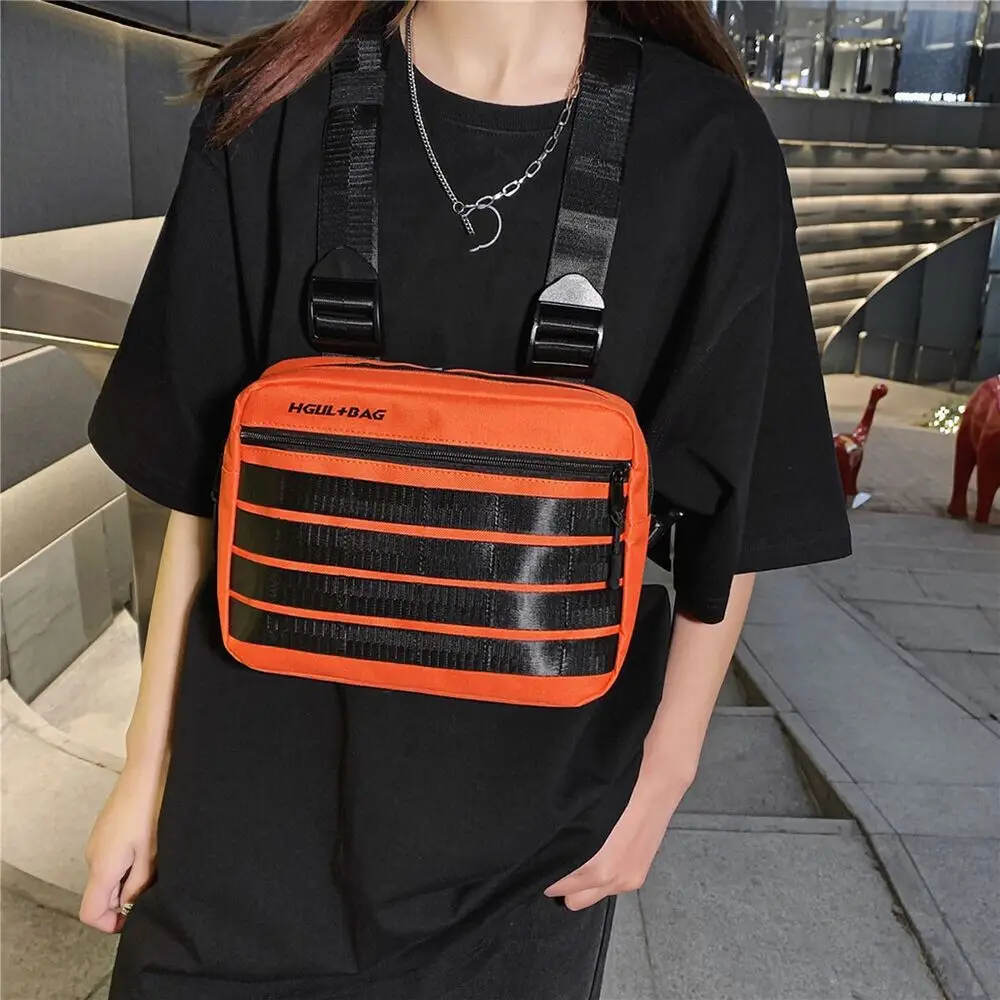 

Рюкзак из ткани Оксфорд, портативная Повседневная нагрудная сумка, квадратный жилет на ремешке, уличная одежда в стиле хип-хоп, сумка-жилет, рюкзак для мужчин и женщин