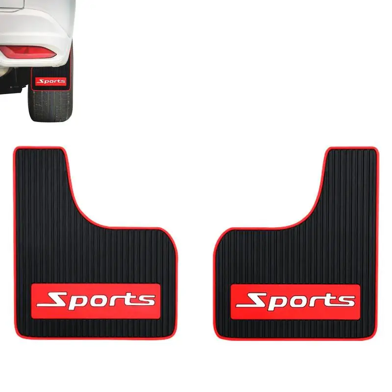 

Universal Mud Flaps 2pcs Universal Mudflaps Black & Red PVC Mudguard Flares For Car Pickup Truck SUV Block Sediment