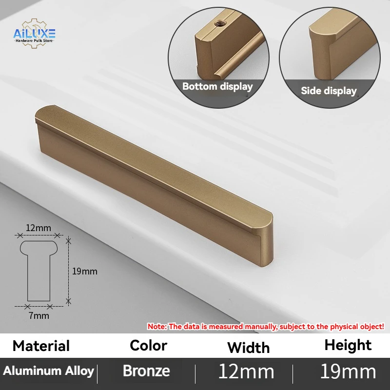 

Алюминиевые ручки для шкафов 80-1200 мм, матовая золотая отделка