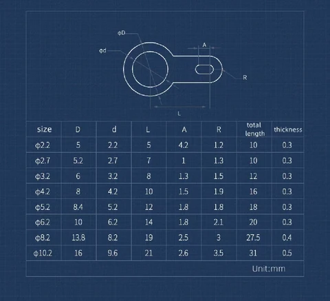 Медные паяльные наконечники M2.2 M2.7 M3.2 M4.2 M5.2 M6.2 M8.2