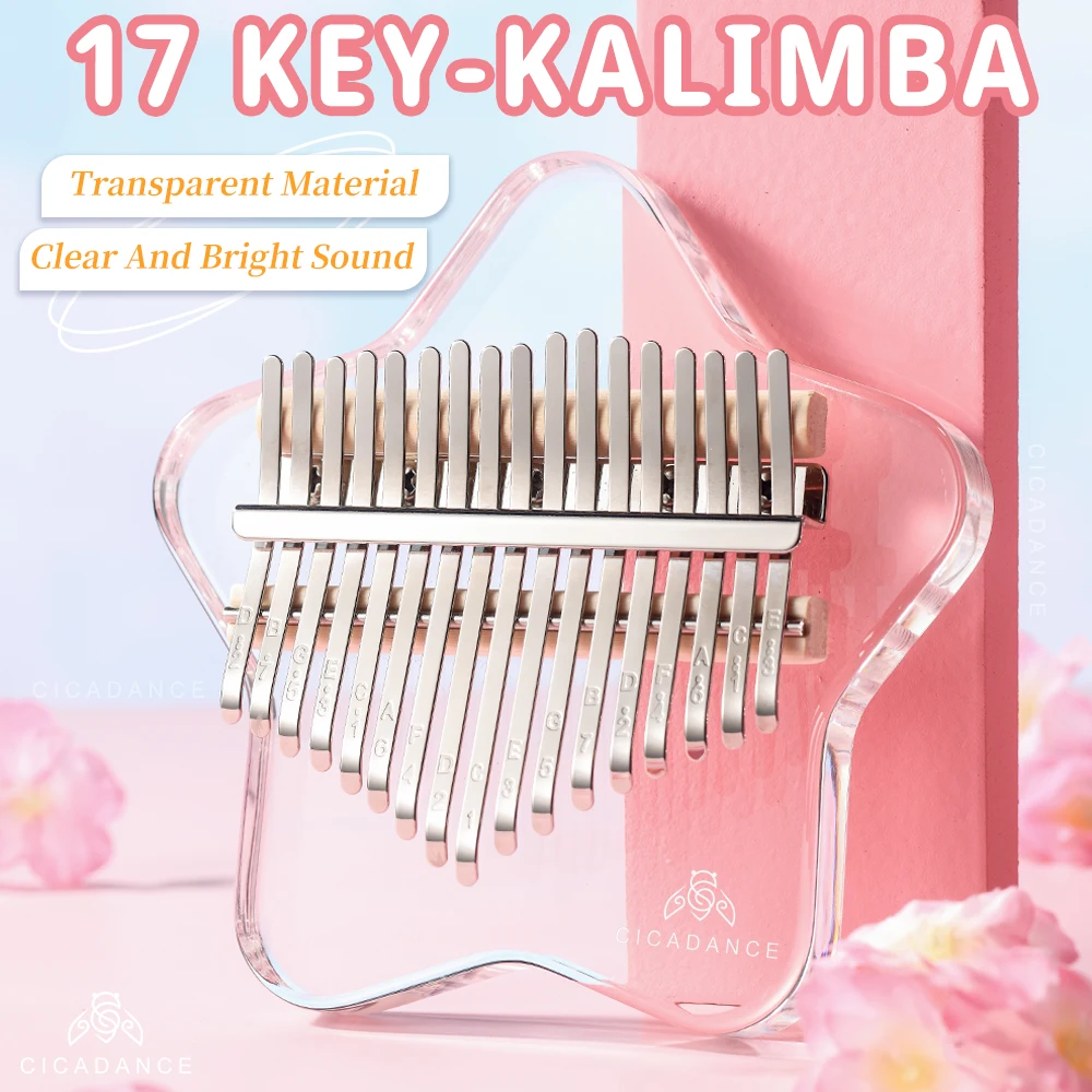 

Acrylic Kalimba 17/21 Keys Transparent Thumb Piano Musical Instruments Mbira With Storage Bag Gifts for Kids Adults