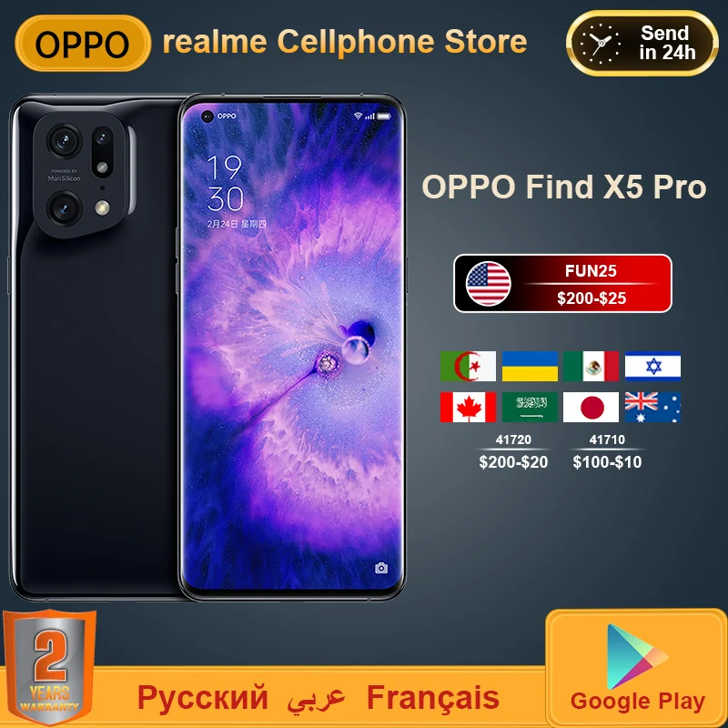 

OPPO Find X5 X 5 Pro 5G Smartphone Snapdragon8 Gen1 6.7' 120HZ AMOLED 5000mAh 80W SuperVOOC 50W Wirelss Charge NFC Mobile Phone
